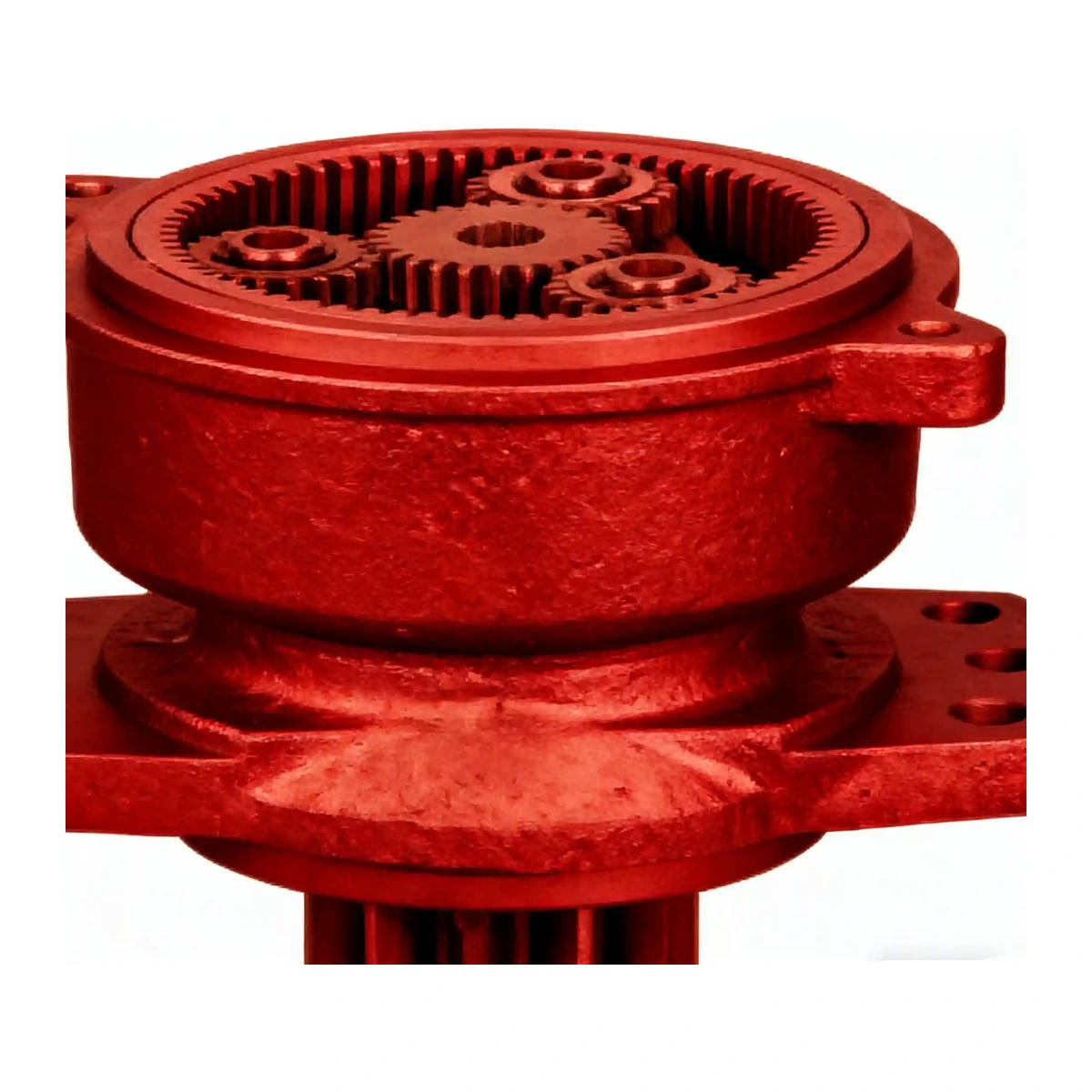 Red planetary gearbox with exposed planetary gear set
